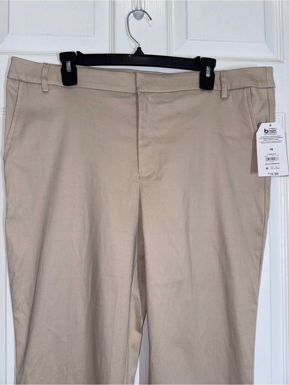 Time and Tru Beige Khaki Straight Leg Flat-Front Pants size 16 NWT - Picture 4 of 12